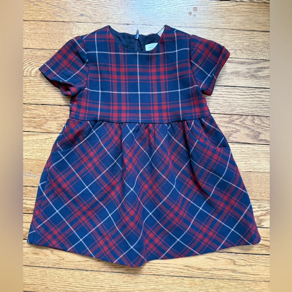 Zara Kids Plaid Dress in Red and Navy - Size 2 - 3